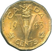 5 Cents - George VI Victory; tombac reverse image