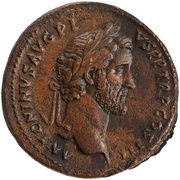 Sestertius - Antoninus Pius GENIO SENATVS S C; Genius obverse image