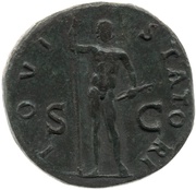 Sestertius - Antoninus Pius IOVI STATORI S C; Jupiter, Rome, 140-144 reverse image
