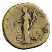 Sestertius - Antoninus Pius MONETA AVG S C; Moneta, Rome, 140-144 reverse image