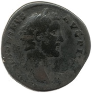 Sestertius - Antoninus Pius P M TR POT COS III S C; Victory obverse image