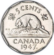 5 Cents - George VI with IND:IMP: reverse image