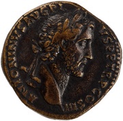 Sestertius - Antoninus Pius PAX AVG S C; Pax obverse image