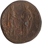 Sestertius - Antoninus Pius REX QVADIS DATVS S C, Rome, 140-144 reverse image
