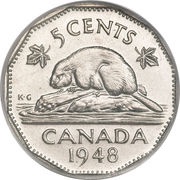 5 Cents - George VI w/o IND:IMP: reverse image