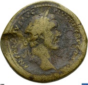 Sestertius - Antoninus Pius ROMA AETERNA S C; Roma obverse image