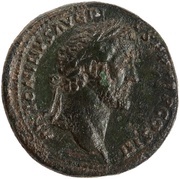 Sestertius - Antoninus Pius ROMVLO AVGVSTO S C; Romulus obverse image