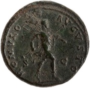 Sestertius - Antoninus Pius ROMVLO AVGVSTO S C; Romulus, Rome, 140-144 reverse image