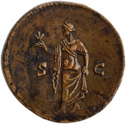Sestertius - Antoninus Pius S C; Spes, Rome, 140-144 reverse image