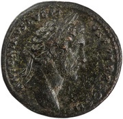 Sestertius - Antoninus Pius and Marcus Aurelius S C obverse image
