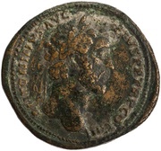 Sestertius - Antoninus Pius SALVS AVG S C; Salus obverse image