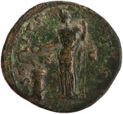 Sestertius - Antoninus Pius SALVS AVG S C; Salus, Rome, 140-144 reverse image