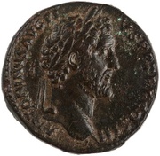 Sestertius - Antoninus Pius SALVS AVG S C; Salus obverse image