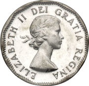 5 Cents - Elizabeth II 1st portrait, steel obverse image