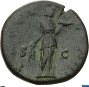 Sestertius - Antoninus Pius TR POT COS III S C; Fides, Rome, 140-144 reverse image