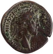 Sestertius - Antoninus Pius VICTORIA AVG S C; Victory obverse image