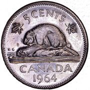 5 Cents - Elizabeth II 1st portrait; round reverse image