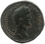 Sestertius - Antoninus Pius and Marcus Aurelius AVRELIVS CAES AVG PII F COS S C obverse image