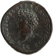 Sestertius - Antoninus Pius and Marcus Aurelius AVRELIVS CAESAR AVG PII F COS S C, Rome, 140-144 reverse image