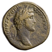 Sestertius - Antoninus Pius and Marcus Aurelius AVRELIVS CAESAR AVG PII F COS S C obverse image