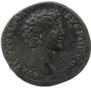 Sestertius - Marcus Aurelius HONOS S C; Honos obverse image