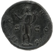 Sestertius - Marcus Aurelius HONOS S C; Honos, Rome, 140-144 reverse image