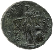 Sestertius - Marcus Aurelius IVVENTAS S C; Juventas, Rome, 140-144 reverse image