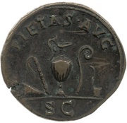 Sestertius - Marcus Aurelius PIETAS AVG S C, Rome, 140-144 reverse image