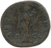Sestertius - Faustina the Elder AETERNITAS S C; Ceres, Rome, 141 reverse image