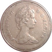 5 Cents - Elizabeth II 2nd portrait; Copper-nickel obverse image