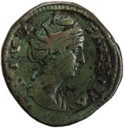 Sestertius - Faustina the Elder AETERNITAS S C; Juno obverse image