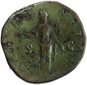 Sestertius - Faustina the Elder AETERNITAS S C; Juno, Rome, 141 reverse image