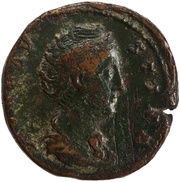 Sestertius - Faustina the Elder AETERNITAS S C; Aeternitas obverse image
