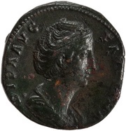 Sestertius - Faustina the Elder AETERNITAS S C; Aeternitas obverse image