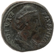 Sestertius - Faustina the Elder AETERNITAS S C; Aeternitas obverse image