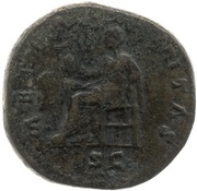 Sestertius - Faustina the Elder AETERNITAS S C; Aeternitas, Rome, 141 reverse image