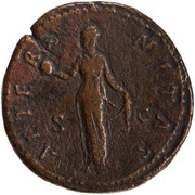 Sestertius - Faustina the Elder AETERNITAS S C; Aeternitas, Rome, 141 reverse image