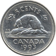 5 Cents - Elizabeth II 3rd portrait reverse image