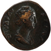Sestertius - Faustina the Elder AETERNITAS S C; Aeternitas obverse image