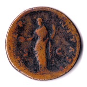 Sestertius - Faustina the Elder AETERNITAS S C; Providentia, Rome, 141 reverse image