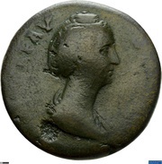 Sestertius - Faustina the Elder AETERNITAS S C obverse image