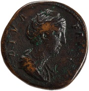 Sestertius - Faustina the Elder AETERNITAS S C obverse image