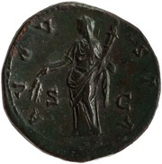 Sestertius - Faustina the Elder AVGVSTA S C; Ceres, Rome, 141 reverse image