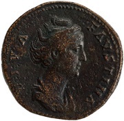 Sestertius - Faustina the Elder AVGVSTA S C; Ceres obverse image