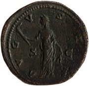 Sestertius - Faustina the Elder AVGVSTA S C; Ceres, Rome, 141 reverse image