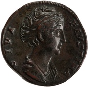 Sestertius - Faustina the Elder AVGVSTA S C; Ceres obverse image