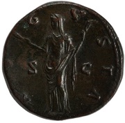 Sestertius - Faustina the Elder AVGVSTA S C; Ceres, Rome, 141 reverse image