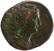 Sestertius - Faustina the Elder AVGVSTA S C; Pietas obverse image