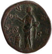 Sestertius - Faustina the Elder AVGVSTA S C; Pietas, Rome, 141 reverse image