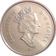 5 Cents - Elizabeth II 3rd portrait; magnetic obverse image